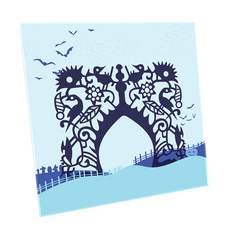 HTP 傳統圖案瓷磚 樹葉圖案 鳥圖案 花朵圖案 複合圖案 K0456 1000856, 混合色, 1個