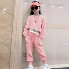 孩童假兩件式長袖衛衣+長褲套裝