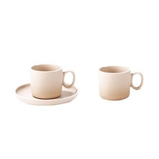 더블제이유 비아 심플 무광 머그컵 S 2p + 컵받침 세트, 핑크, 1세트