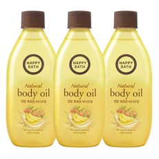 해피바스 정말 촉촉 바디오일, 3개, 250ml