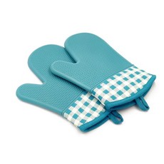 Dashroom Oven 專業高溫阻隔優質矽膠手套, 藍色, 2個