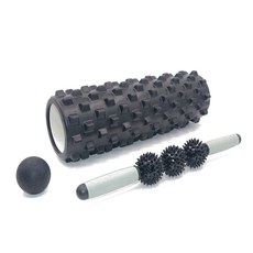 넥스피아 폼롤러 종아리스틱 전신 마사지 패키지 B 세트, 16 블랙, 1개