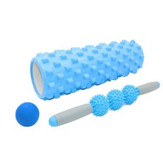 넥스피아 폼롤러 종아리스틱 전신 마사지 패키지 B 세트, 15 블루, 1개