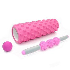 넥스피아 폼롤러 종아리스틱 45CM 전신 B 패키지 세트, 13 핑크, 1개