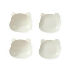 오체어스 곰돌이 도자기 디저트 요거트 접시 2종세트, 크림, 볼 + 접시, 2세트