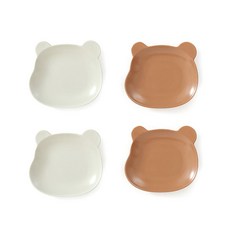 오체어스 곰돌이 도자기 찬기 2종세트, 크림, 브라운, 2세트