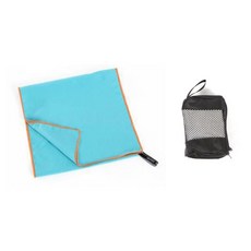 DSO冷卻時間便攜式運動毛巾+布質收納袋, 藍色, 1組