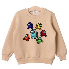 NYKIDS 孩童Among Us印花內刷毛長袖大學T US033