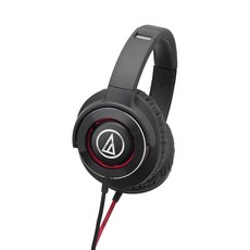 audio-technica 鐵三角 Deep Motion Driver 封閉式耳罩式耳機，增強低音, 黑紅, ATH-WS770iS