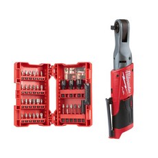 Milwaukee 攜帶式衝擊棘輪扳手機 M12 FIR38-0 0.95cm+螺絲刀頭 33入組, 1套