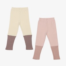 RAINBOW KIDS 孩童羅紋拼色打底褲 2件組