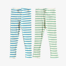 RAINBOW KIDS 孩童拼色羅紋內搭褲 2入組