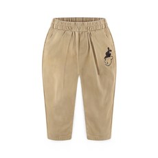 milk mile 孩童棉質刺繡印花寬鬆長褲