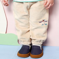 milk mile 童款小鴨刺繡天鵝絨羅紋運動束口褲