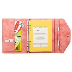 有趣的製造模擬 6 孔日記鑲嵌 + 圓珠筆套裝, 霧粉色