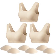 puddingunderwear 青少年內衣 3件 + 可替換胸墊 6片