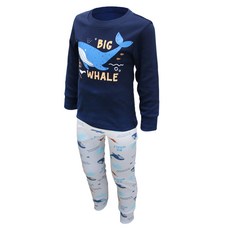 Bobi Kids 男童大鯨魚30支羅紋內衣上下套裝