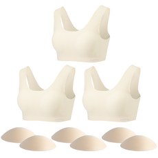 puddingunderwear 青少年學生內衣 3件 + 替換用胸墊 6片