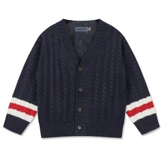 Dayday兒童款麻花袖線針織衫開襟衫