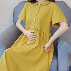 TCR 孕婦排釦連身裙 2入