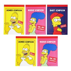 심슨 호머 2p + 마지 2p + 바트 노트 패드 세트, 혼합색상, 1세트