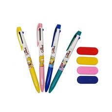 辛普森一家可擦 3 色圓珠筆 0.5 毫米 + 獨家橡皮擦套組, 隨機發貨, 4套