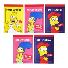 심슨 호머 + 마지 2p + 바트 2p 노트 패드 세트, 혼합색상, 1세트
