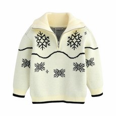 CURLYSUE 兒童雪花半拉鍊針織衫 C214SWG51P