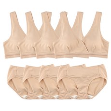 MOMBA V領哺乳內衣褲組4組