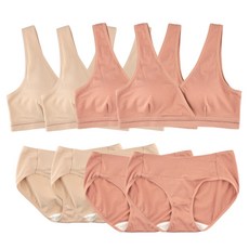 MOMBA V領哺乳內衣褲組4組