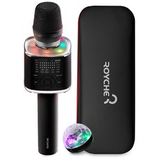 로이체 무선 2채널 사운드 레인보우 LED 블루투스 5.0 다이나믹 마이크 + 미러볼 + 파우치 세트, BTS-400MM(마이크), MB-8(미러볼), 혼합색상