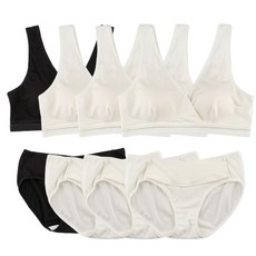 MOMBA V領哺乳內衣褲組4組