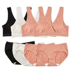 MOMBA V領哺乳內衣褲組4組