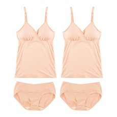 IUNIQUE 莫代爾棉純色哺乳背心 2入+孕婦內褲 2入組