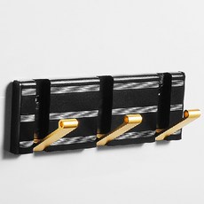 LL Living 黏貼式免鑽孔折疊口罩萬用3層掛架, 金色, 1個