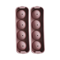 柔和色矽膠圓球製冰盒 4格 2入, 深粉色