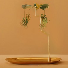 旋轉吊飾鍍金蠟燭線香架托盤, 01 I 自行車男女