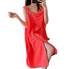 Tani Cotton 可穿式超細纖維浴巾, 紅色, 1個