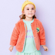 HEJMINI 童款快樂小狗圖案毛絨夾克