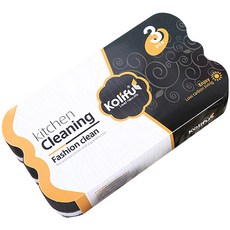 Kolifu Peace Freedom 廚房菜瓜布 黑色, 1個, 3入