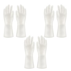 LizJainy 乳膠橡膠手套, 01 透明, 中(M), 3套