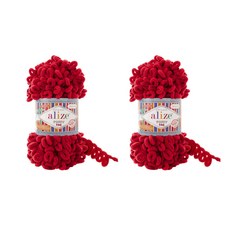 alize Linea Puppy Fine 手指編織線, 56紅色, 14m