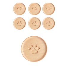 Digicon 腳掌木製杯墊 7入, 單一顏色, 7個