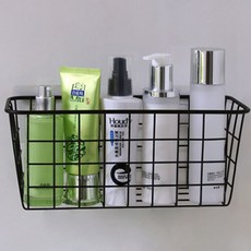 Dida鐵製免打孔收納籃, 黑色的