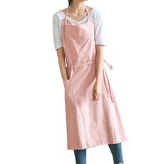 亞麻簡約窄長圍裙 CJ-DF36, 單色, 1個