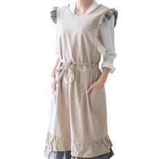 레트로 린넨 앞치마 CJ-DF26, 1개