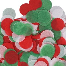 Joyparty 氣球裝飾圓形紙片 聖誕節色系組合, 紅、綠、白, 1個