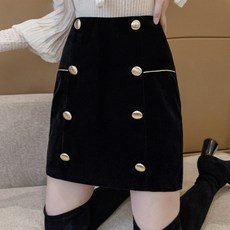 MEICHEL 金色絲絨H line迷你裙 00262