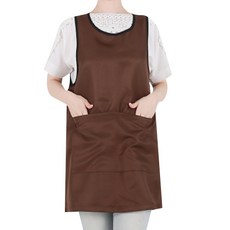 Clean Uniform 連身裙式防水圍裙 兩側開衩, 棕色, 1個