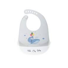 스타빈 큐트캐릭터 실리콘 턱받이, 풍선고래, 1개, 1매